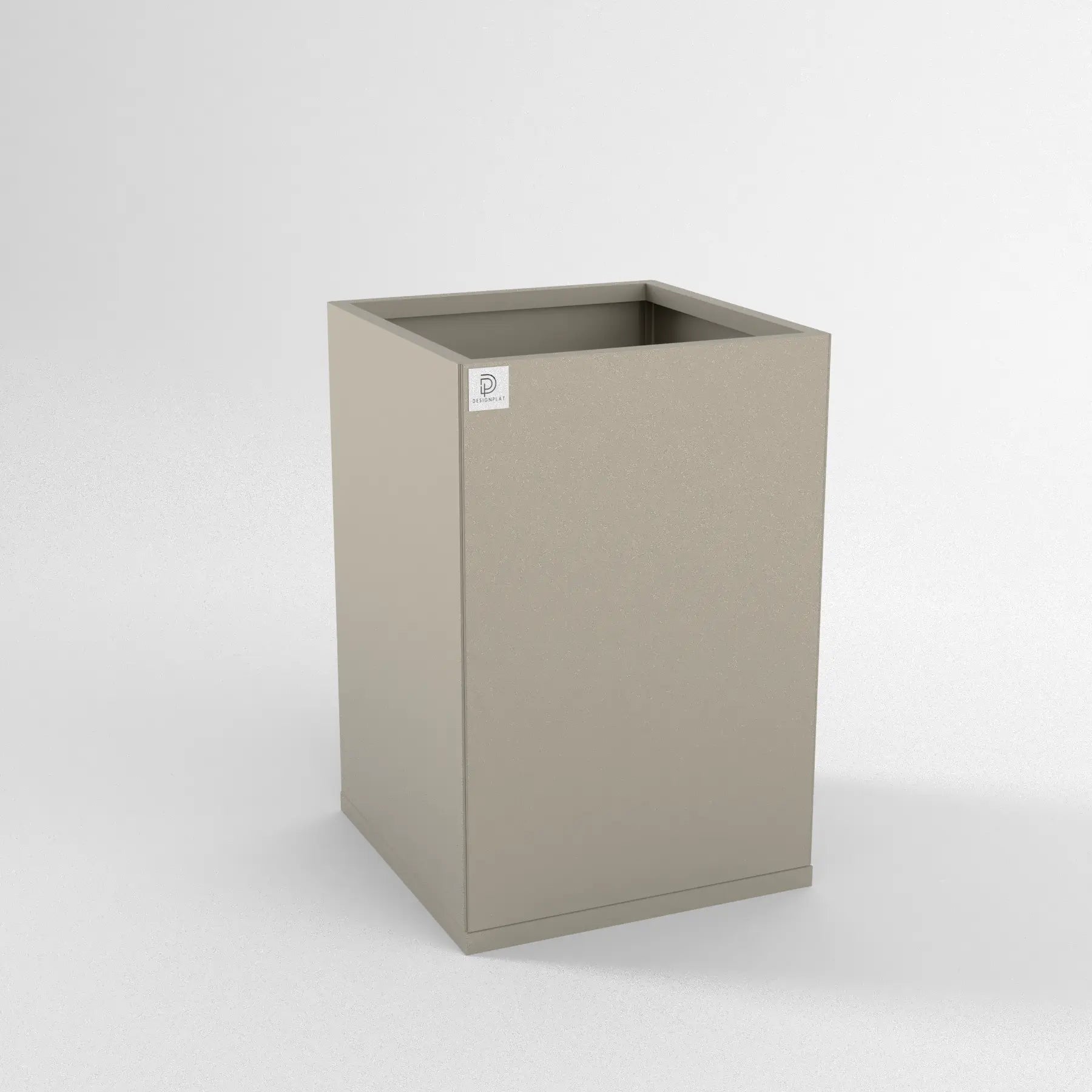 Beige Plantbox 40x40 Designplåt Front