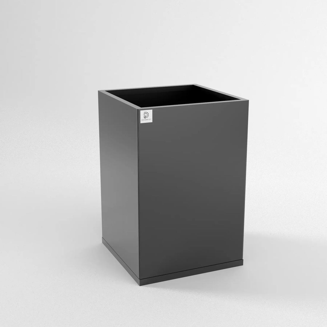 Svart Plantbox 40x40 Designplåt Front