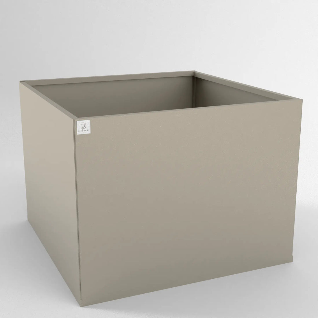 Beige Plantbox 80x80 Designplåt Front