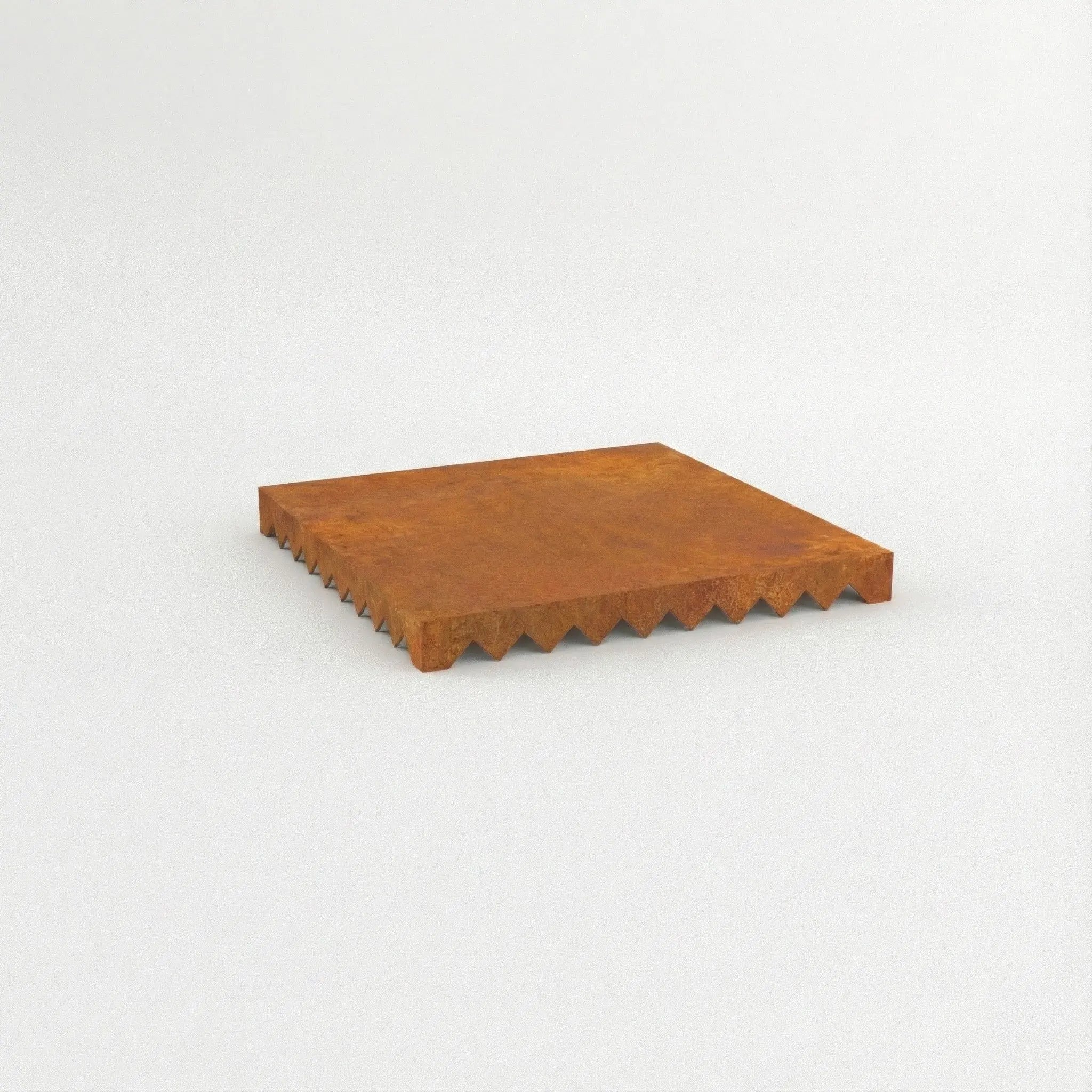 Markplatta 400x400 Corten Designplåt front