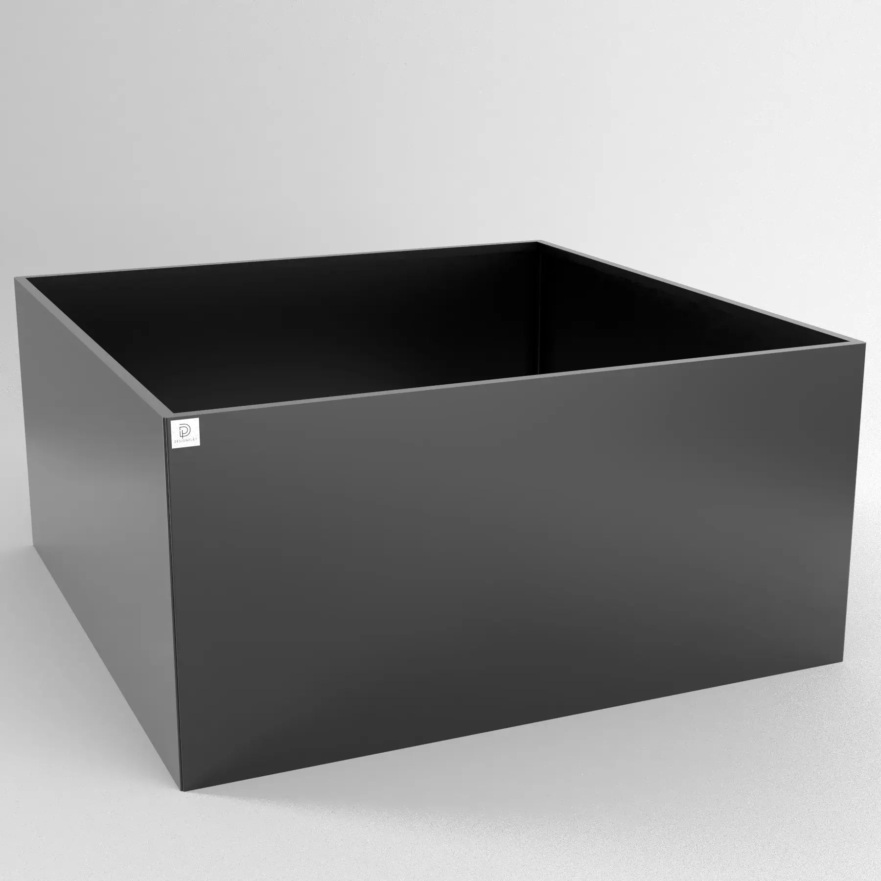 Designplåt Odlingslåda Svart 120x120x60 front