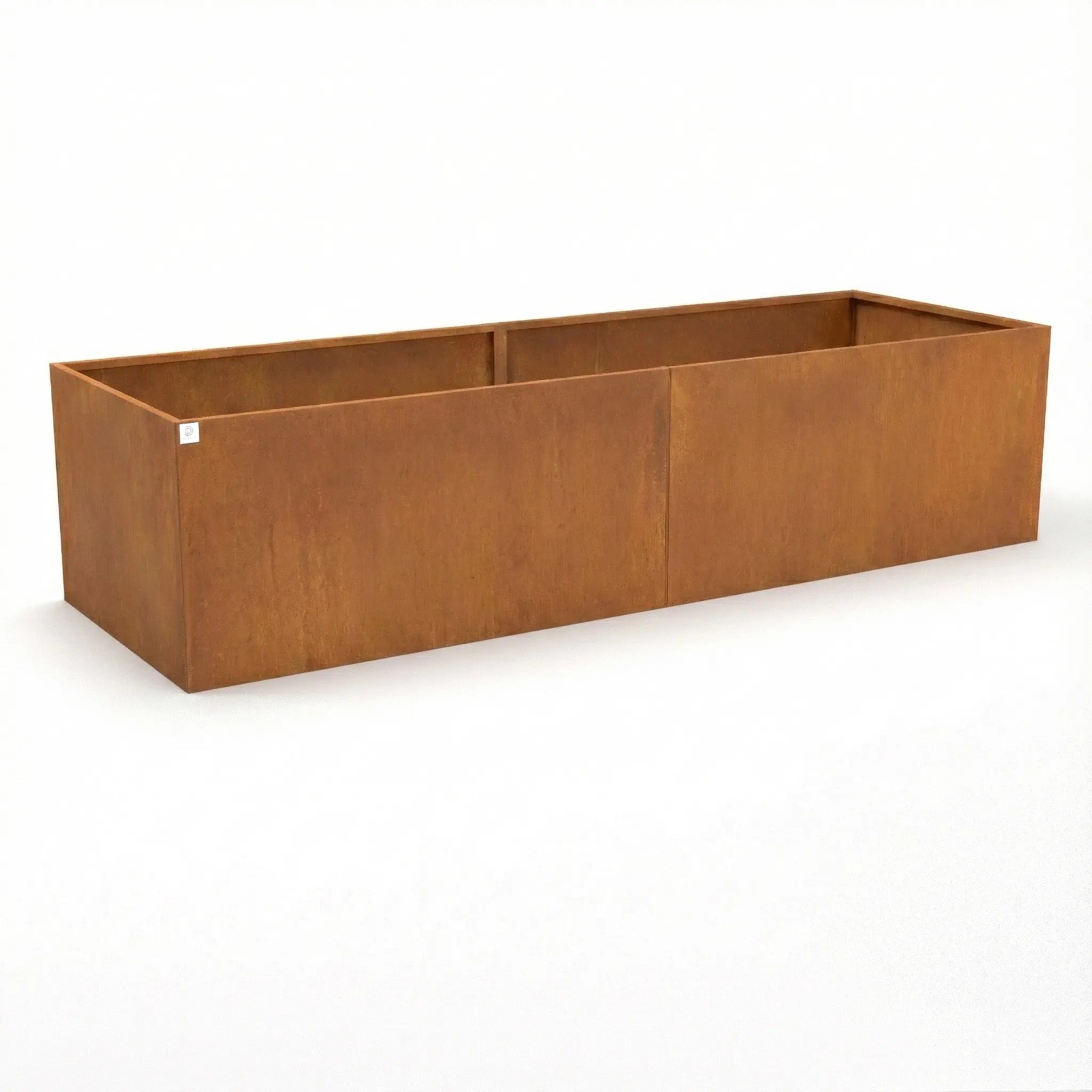 Designplåt Odlingslåda Corten 240x80x60 front