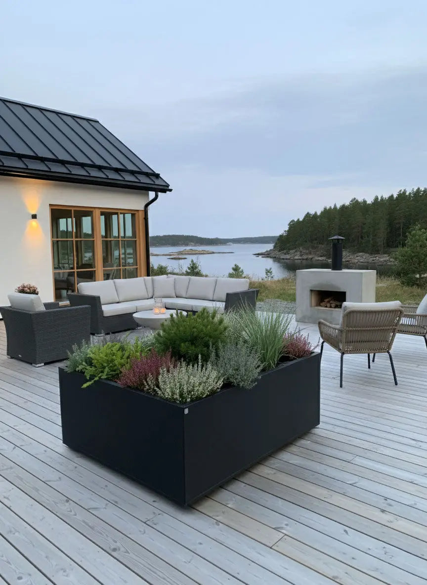 Plant Box Vinkel 120x120x40x60 Halmstad Designplåt