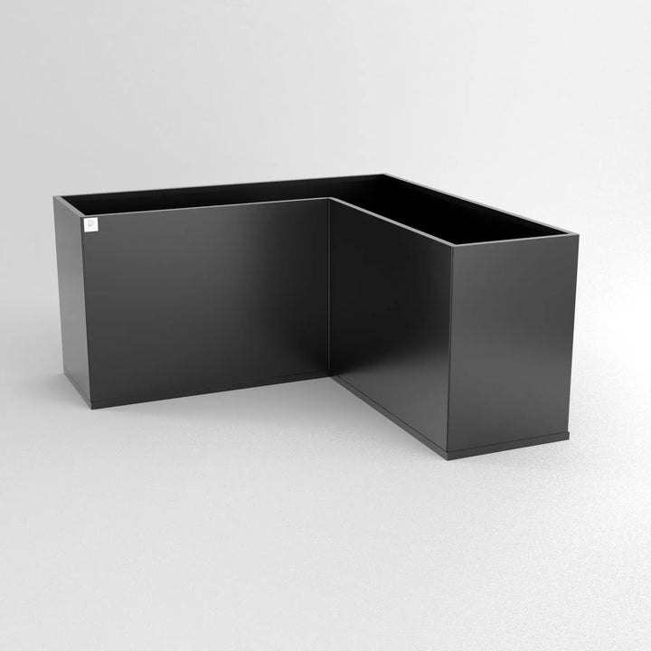 Designplåt Plant Box Vinkel Svart 120x120x40x60 Front